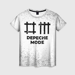Футболка женская Depeche Mode с потертостями на светлом фоне, цвет: 3D-принт