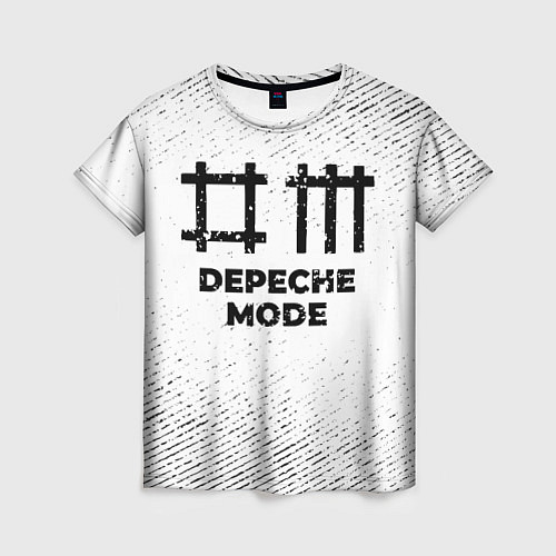 Женская футболка Depeche Mode с потертостями на светлом фоне / 3D-принт – фото 1