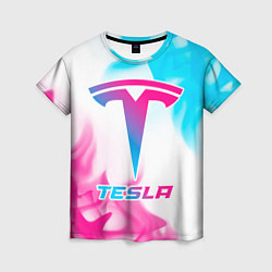 Футболка женская Tesla neon gradient style, цвет: 3D-принт