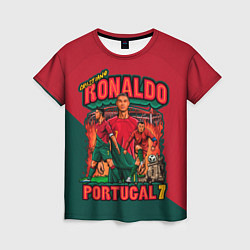 Футболка женская Криштиану Роналду сборная Португалии 7, цвет: 3D-принт