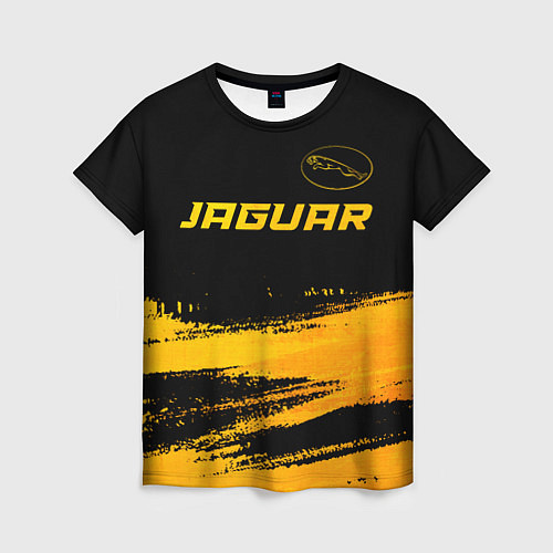 Женская футболка Jaguar - gold gradient: символ сверху / 3D-принт – фото 1