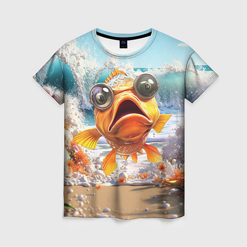 Женская футболка Карп рыба / 3D-принт – фото 1