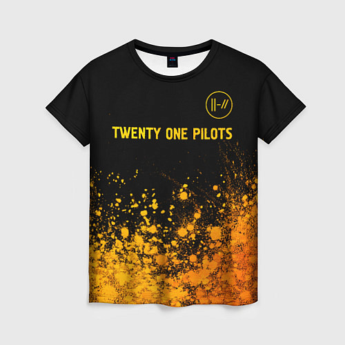 Женская футболка Twenty One Pilots - gold gradient: символ сверху / 3D-принт – фото 1