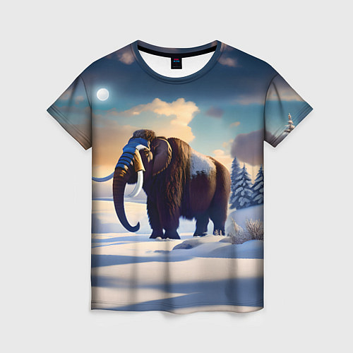 Женская футболка Шерстистый мамонт / 3D-принт – фото 1