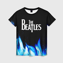 Женская футболка The Beatles blue fire
