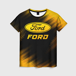 Футболка женская Ford - gold gradient, цвет: 3D-принт