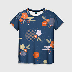 Женская футболка Орнамент японского кимоно