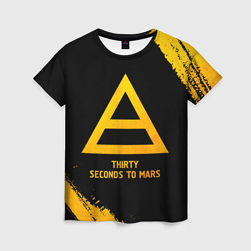 Женская футболка Thirty Seconds to Mars - gold gradient / 3D-принт – фото 1