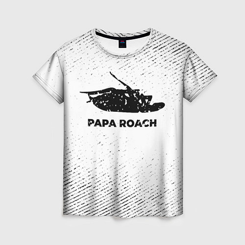 Женская футболка Papa Roach с потертостями на светлом фоне / 3D-принт – фото 1