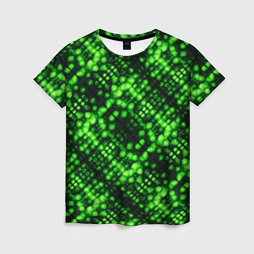 Женская футболка Зеленые точечные ромбы / 3D-принт – фото 1
