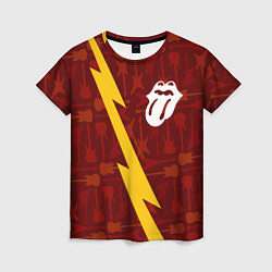 Женская футболка Rolling Stones гитары и молния