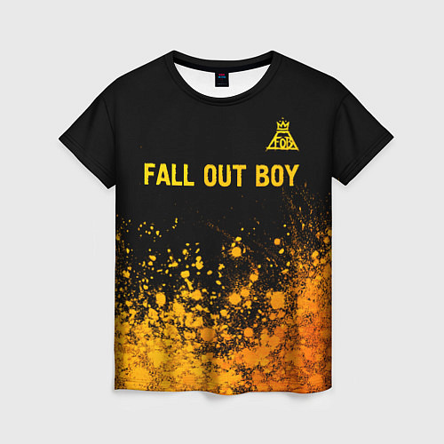 Женская футболка Fall Out Boy - gold gradient: символ сверху / 3D-принт – фото 1