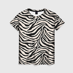 Женская футболка Полосатая шкура зебры, белого тигра