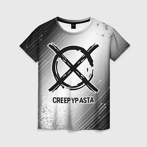 Женская футболка CreepyPasta glitch на светлом фоне / 3D-принт – фото 1