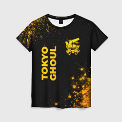 Женская футболка Tokyo Ghoul - gold gradient: надпись, символ