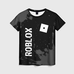 Женская футболка Roblox glitch на темном фоне: надпись, символ