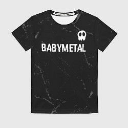 Футболка женская Babymetal glitch на темном фоне: символ сверху, цвет: 3D-принт