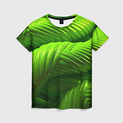 Женская футболка Объемный зеленый канат