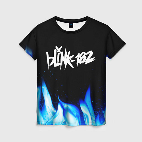 Женская футболка Blink 182 blue fire / 3D-принт – фото 1