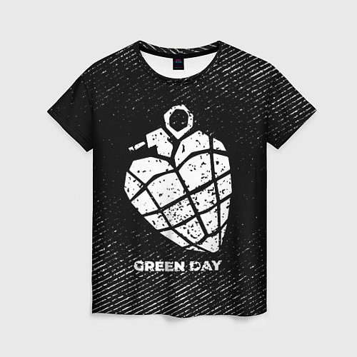 Женская футболка Green Day с потертостями на темном фоне / 3D-принт – фото 1