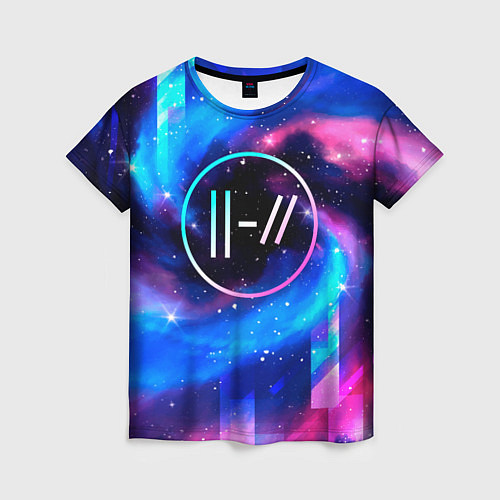Женская футболка Twenty One Pilots неоновый космос / 3D-принт – фото 1