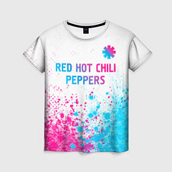 Футболка женская Red Hot Chili Peppers neon gradient style: символ, цвет: 3D-принт