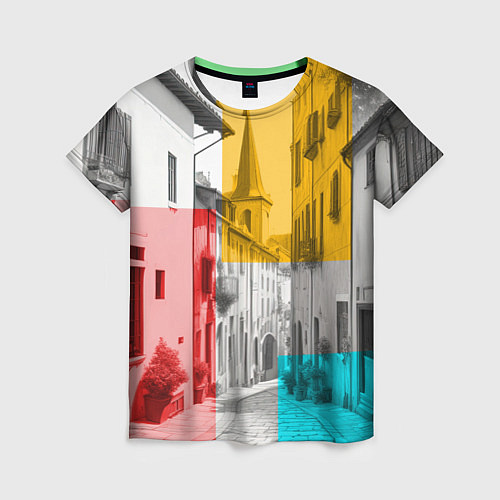 Женская футболка Старый город / 3D-принт – фото 1