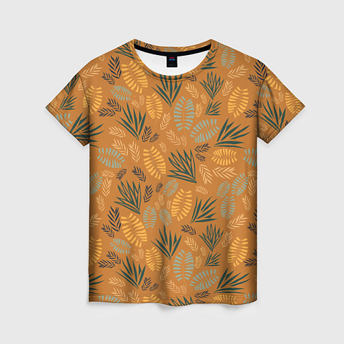 Женская футболка Мексиканские оранжевые папаротники / 3D-принт – фото 1