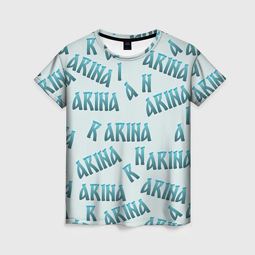 Женская футболка Арина - текст паттерн / 3D-принт – фото 1
