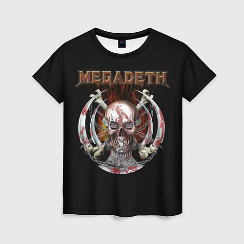 Женская футболка Megadeth - боевой череп / 3D-принт – фото 1
