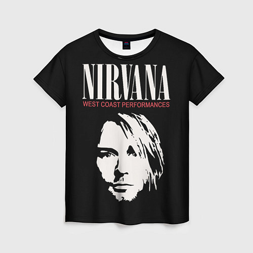 Женская футболка Nirvana - Kurt Cobain / 3D-принт – фото 1