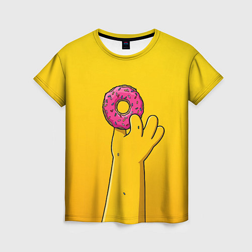 Женская футболка Гомер и пончик / 3D-принт – фото 1