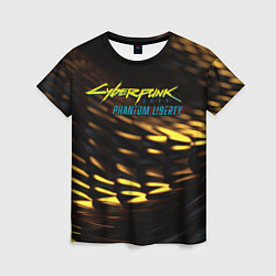 Футболка женская Cyberpunk 2077 phantom liberty black gold, цвет: 3D-принт