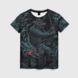 Женская футболка Samurai and dragon
