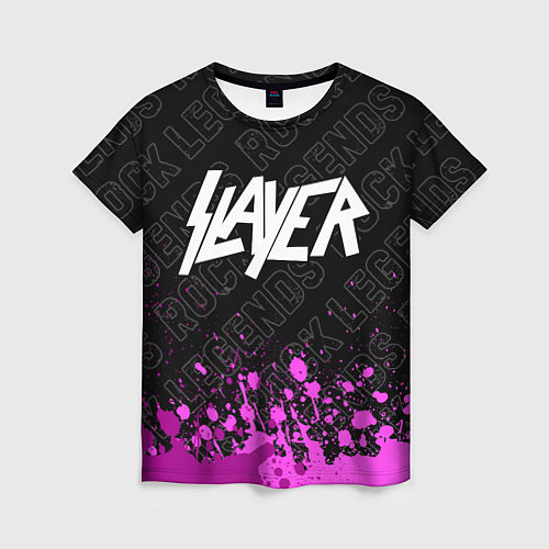 Женская футболка Slayer rock legends: символ сверху / 3D-принт – фото 1