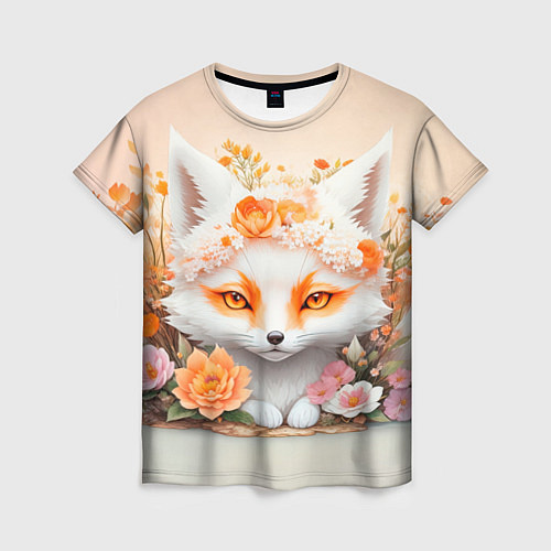 Женская футболка Двухвостый лисёнок / 3D-принт – фото 1