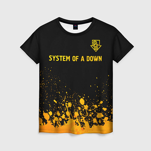 Женская футболка System of a Down - gold gradient: символ сверху / 3D-принт – фото 1