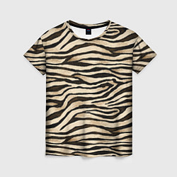 Женская футболка Шкура зебры и белого тигра