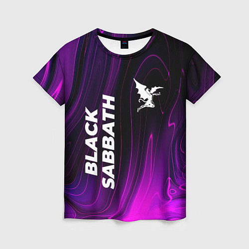 Женская футболка Black Sabbath violet plasma / 3D-принт – фото 1