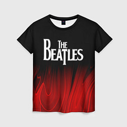 Женская футболка The Beatles red plasma