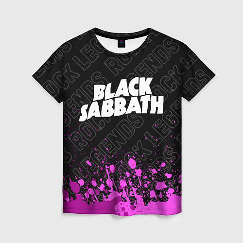 Женская футболка Black Sabbath rock legends: символ сверху / 3D-принт – фото 1