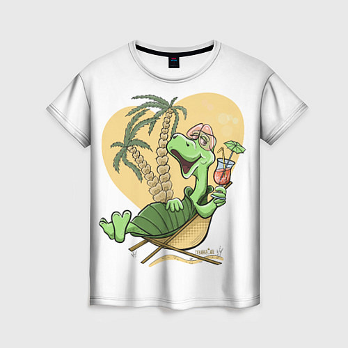 Женская футболка Черепаха на отдыхе / 3D-принт – фото 1