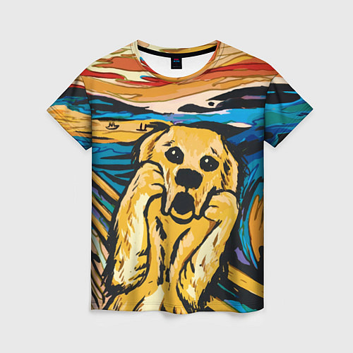 Женская футболка Крик собаки / 3D-принт – фото 1