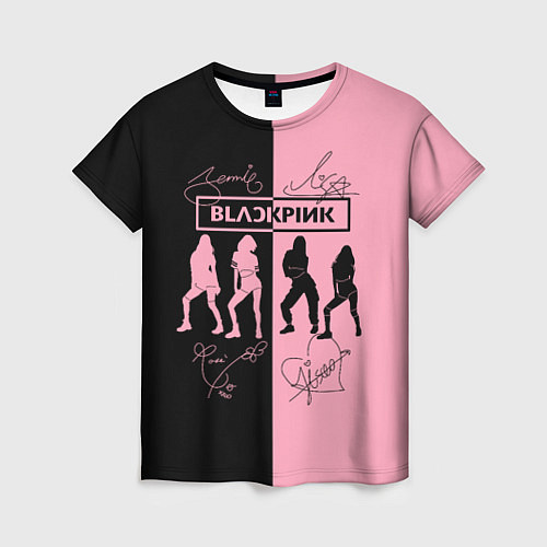 Женская футболка Blackpink силуэт девушек / 3D-принт – фото 1