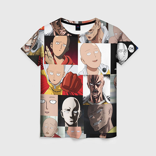 Женская футболка Saitama - many faces / 3D-принт – фото 1