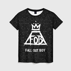 Футболка женская Fall Out Boy glitch на темном фоне, цвет: 3D-принт