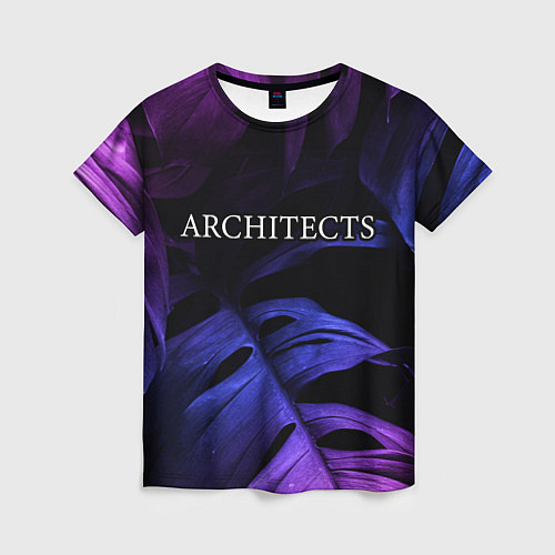 Женская футболка Architects neon monstera / 3D-принт – фото 1