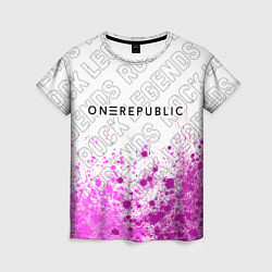 Футболка женская OneRepublic rock legends: символ сверху, цвет: 3D-принт