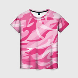 Женская футболка Камуфляж в розовом