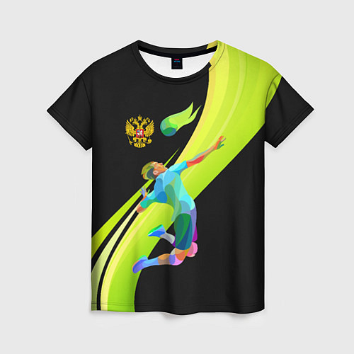 Женская футболка Волейбол Россия / 3D-принт – фото 1